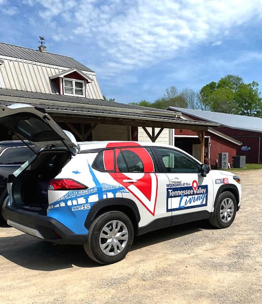 The video crew from WAFF -NBC in Huntsville on location for the Women of True Grit Vignette filming